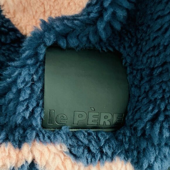 Le Pere Woods Quarter Zip Sherpa Pullover, Color Redbud Pink & Navy - Picture 6 of 7